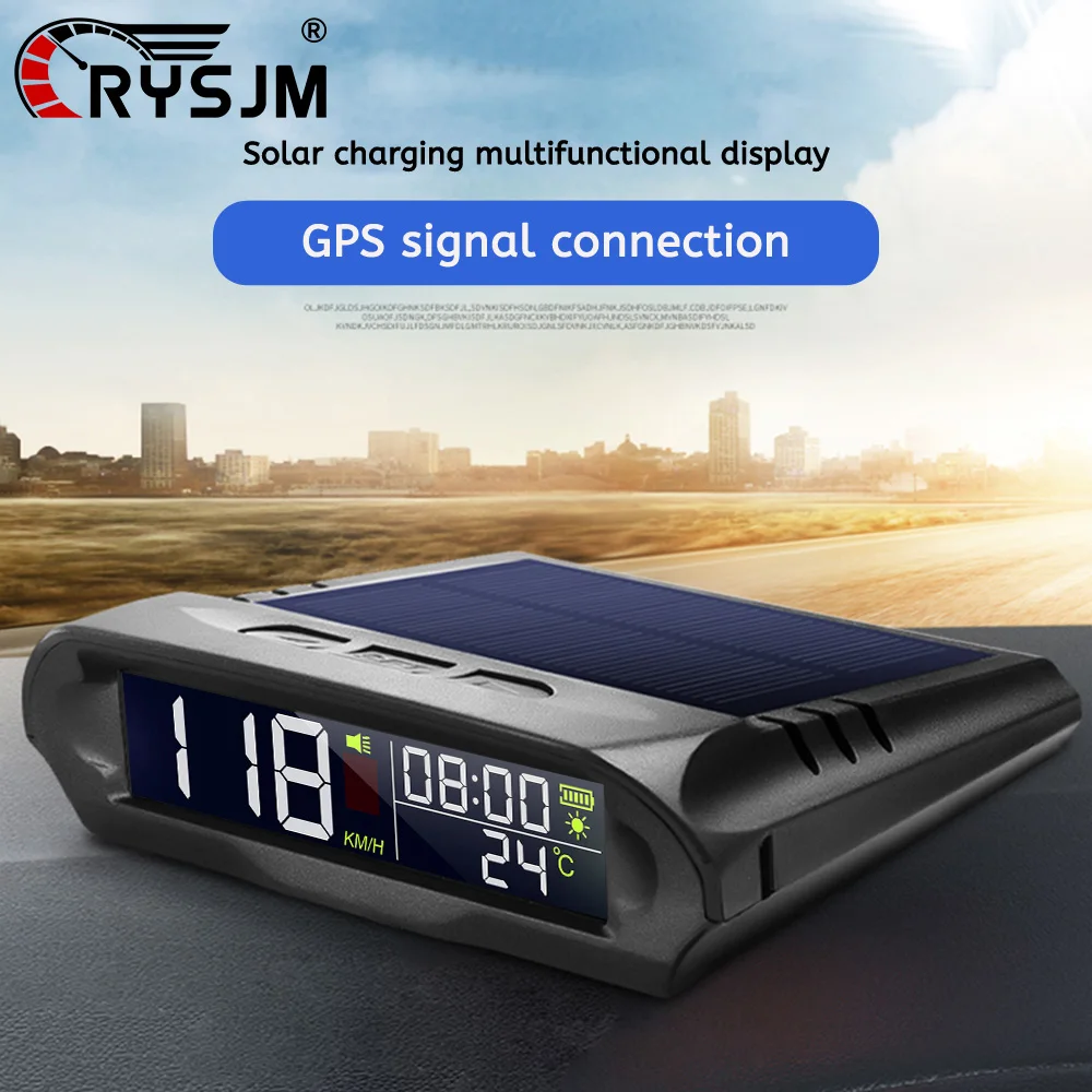 

Car Head Up Display GPS HUD Solar Digital Speedometer KMH With Temperature Altitude Display Overspeed Fatigued Driving Reminder