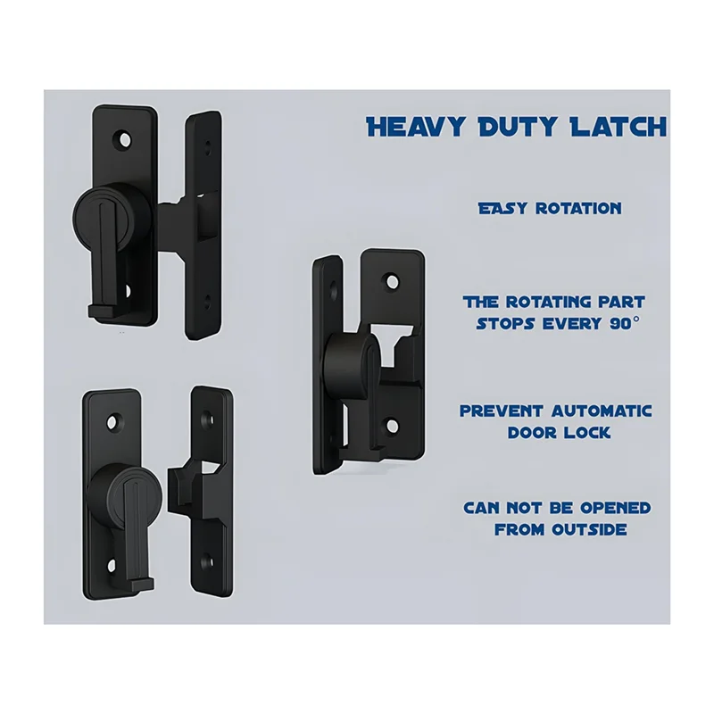 AS95-مزلاج للباب 90 درجة مزلاج أمان عالي التحمل مضاد للسرقة قفل معزز منزلق مقاوم للاهتراء للمنزل