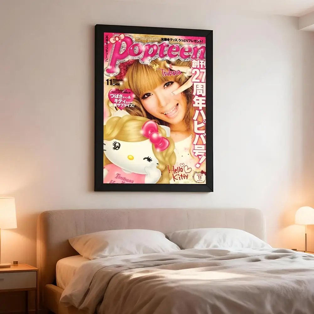 Fashion Magazine P-Popteen Poster Artistic Peel-Off Wall Decor, Indoor Outdoor Home Ornament for Collectors