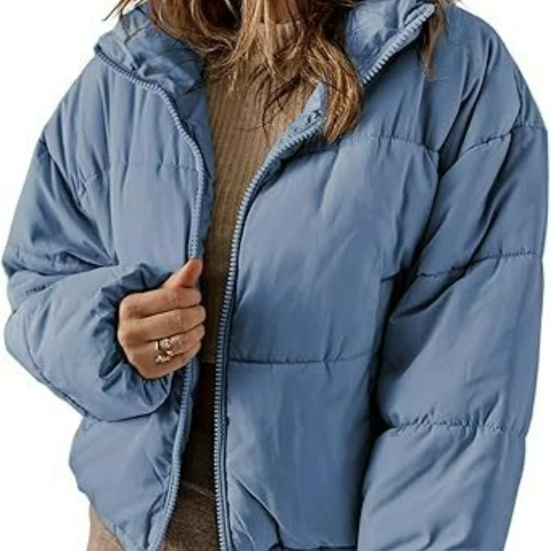 2026 Winter New Fashionable Trendy Down Cotton-padded Jacket for Petite Women Short Solid-color Simple Warm Cotton-padded Coats