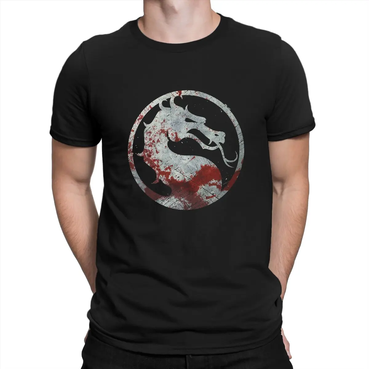 Mortal Kombat Mk Games Man TShirt White Logo Distinctive T Shirt Graphic Streetwear Hipster