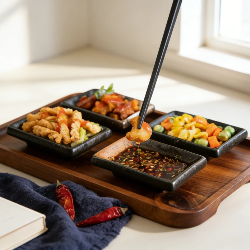 Sauce Rectangular Plate Household Tableware New Commercial Seasoning Disc Mustard and Soy Sauce Small Plate Cooking Ceramic Disc