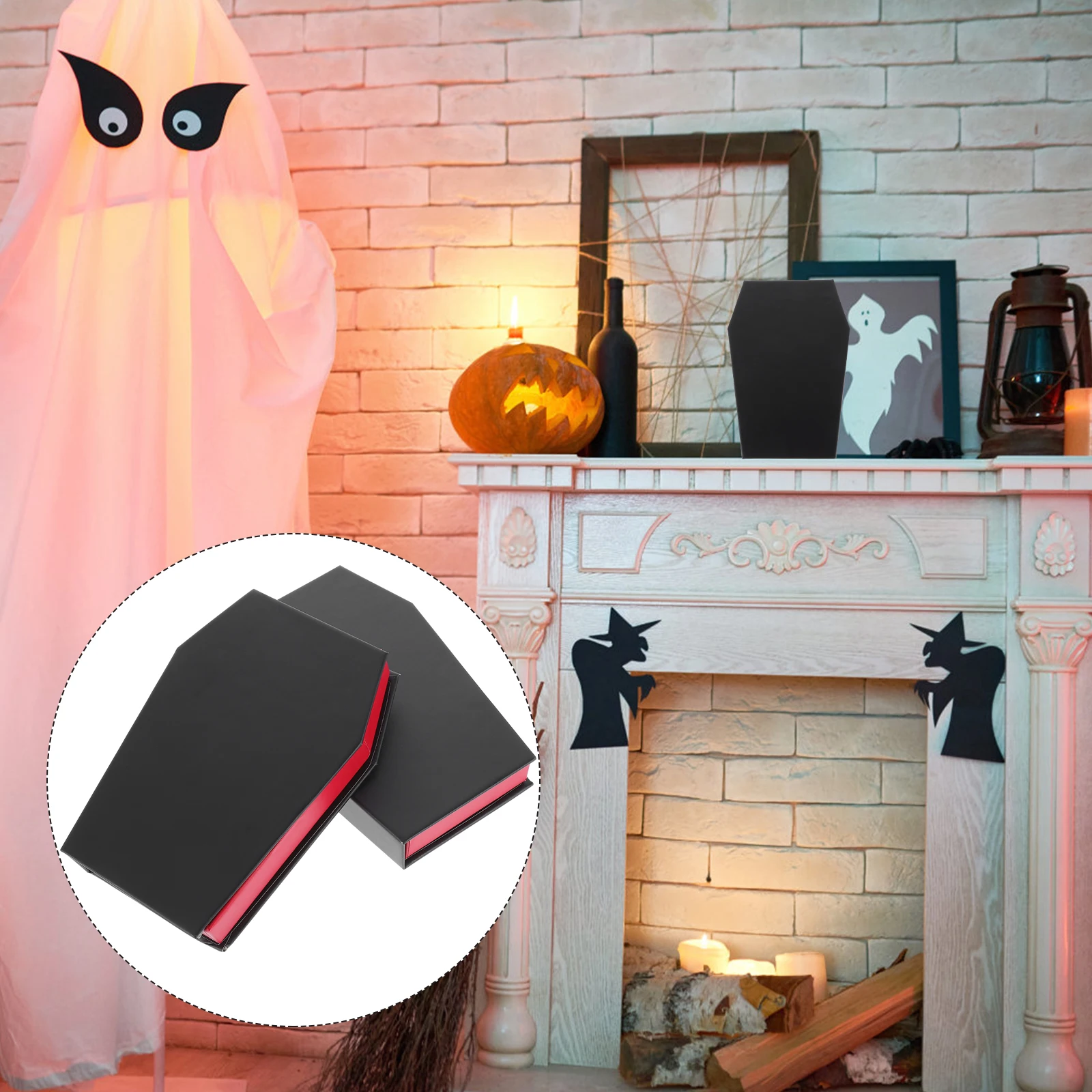 

2Pcs Halloween Storage Boxes Coffin Shape Candy Boxes Reusable Jewelry Storage Gift Wrapping Containers for Halloween