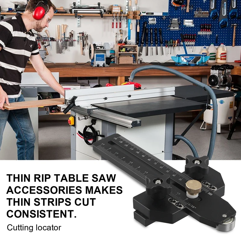 Table Saw Jig Guide For Repetitive Narrow Thin Strip Cuts Fast Thin Ripping Guide For 3/8In X 3/4In T Slot 1 Piece