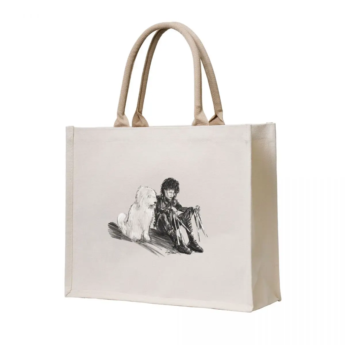 

Edward Scissorhands and dog. Tote Bag canvas tote bag Fabric bag Large bags for women tote woman