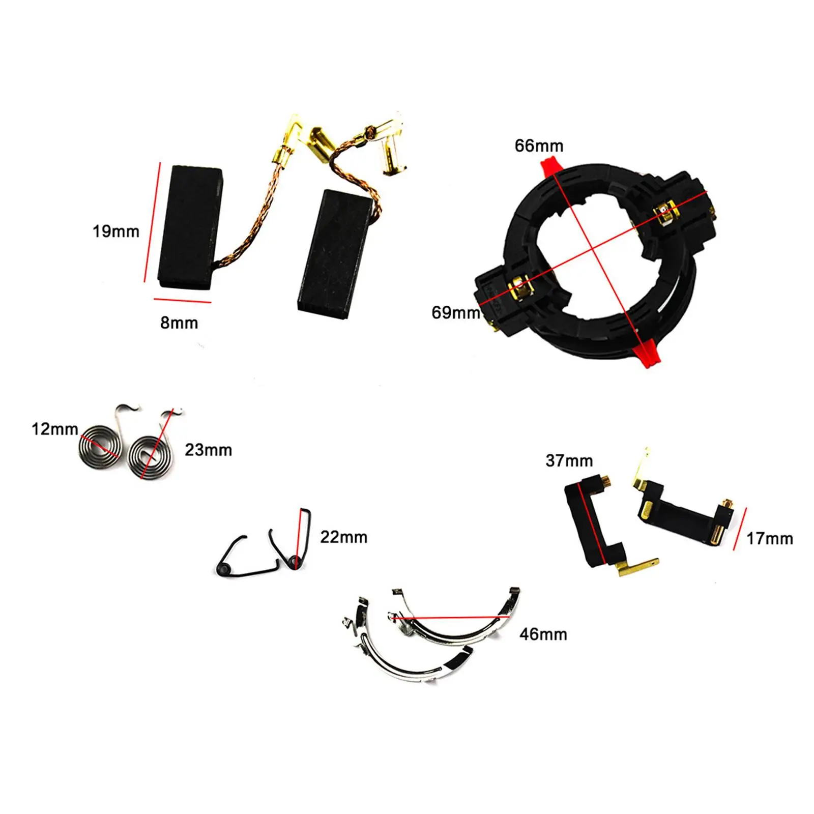 Set portaspazzole in carbone Pezzo di ricambio Utensile elettrico Installa facilmente Robusto trapano elettrico Sostituzione per Gbh2-26RE Gbh2-26dre Gbh2-26