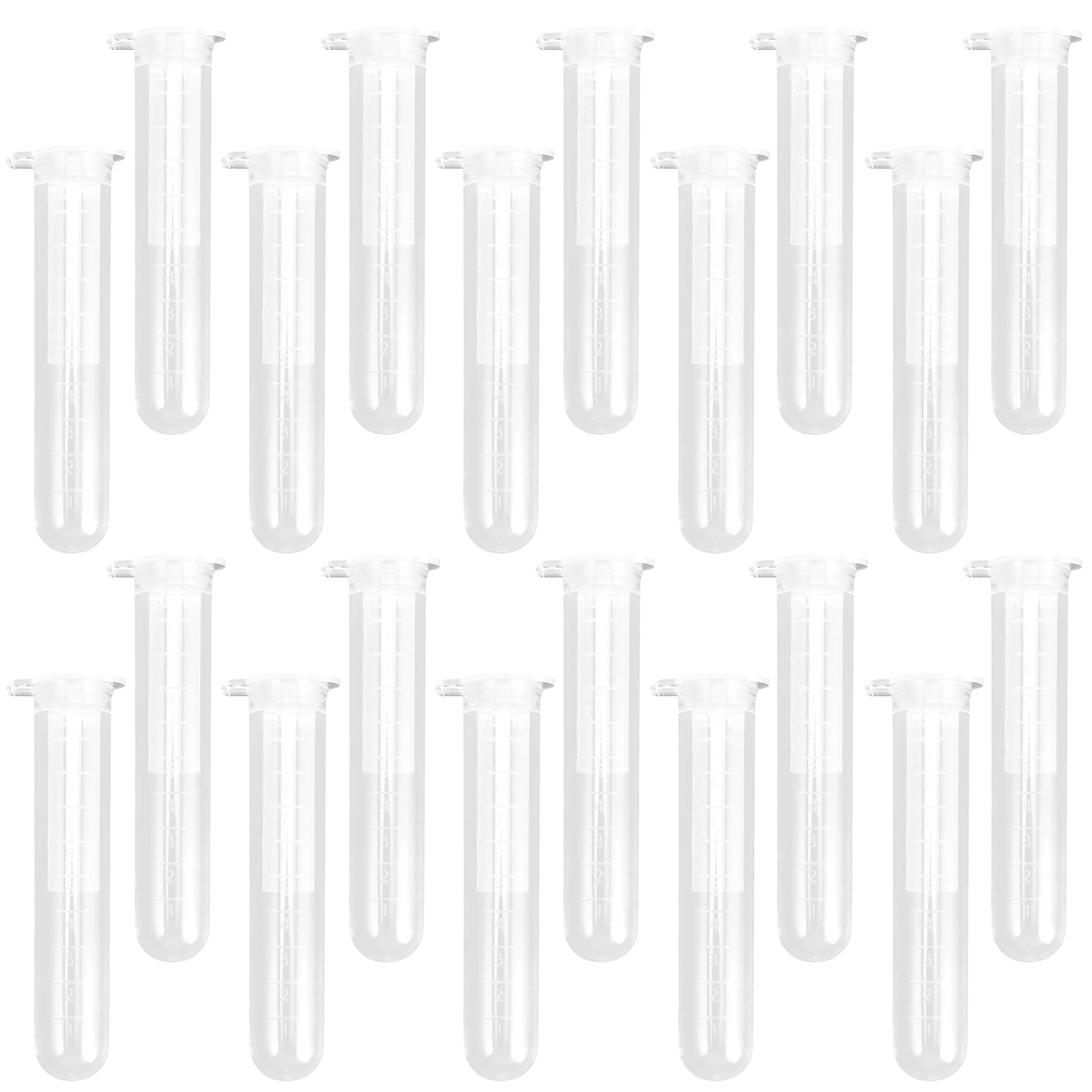 

200 Pcs Shot Glass Tube Test Tubes Vials with Lid Plastic Lab Laboratory