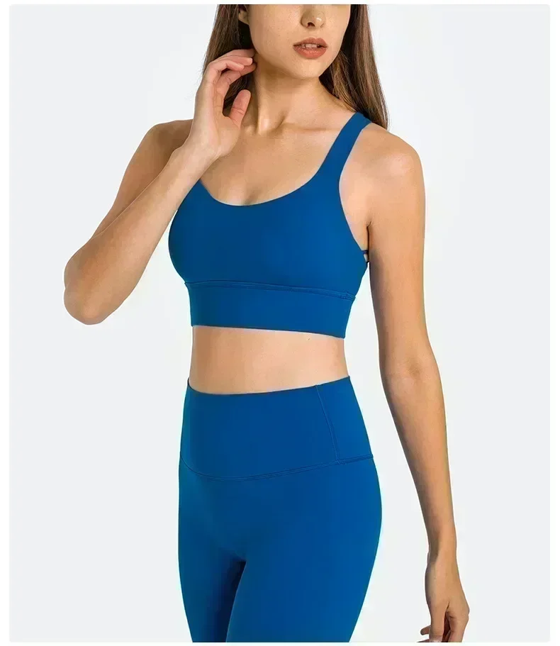 Lemon Strappy Cross Straps Gym Fitness Bras Sexy Wear Women Push Up Padded Yoga Sports Workout Tops Wireless Athletic Brassiere