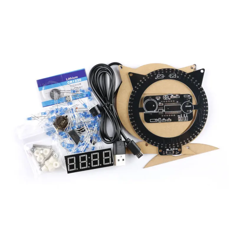 Electronic Clock Kit Light Controlled Temperature Creative Alarm Clock Assembly DIY Welding Parts 51 Single-chip Microcomputer