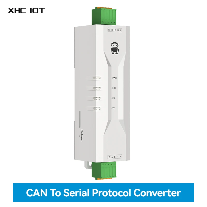 

CAN to Serial Protocol Converter DC 8-28V XHCIOT ECAN-101 CAN to RS485 Modbus Ultral-Small Size AT Command Rail Installation