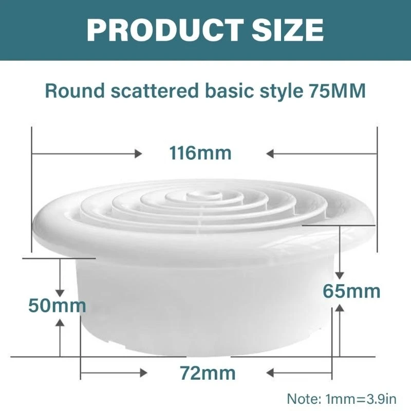 Круглый потолочный вентиляционное отверстие для Abs Текстуры ванная комната выхлопная кухня воздушные потоки подходит для кухни