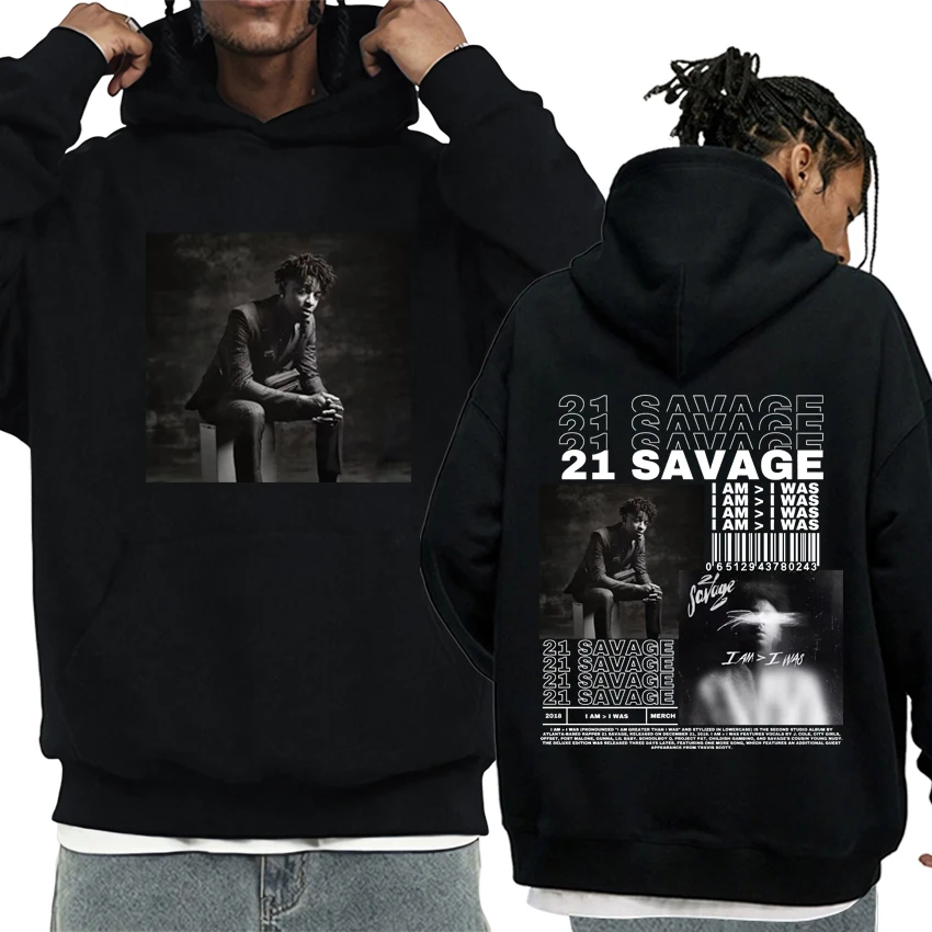 

High Quality 21 Savage Album print Hoodies Unisex vintage New Hip Hop Oversized streetwear Men Women Fleece Long sleeve pullover