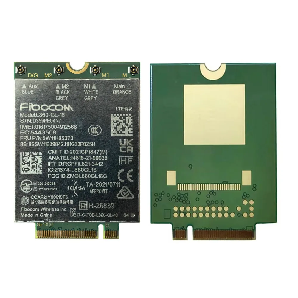 Fibocom L860-GL-16 FRU 5W11H85373 LTE CAT16 M.2 Module 4G Wireless WWAN Card For Thinkpad T14 Gen3 P16 Gen2 T14 P14s Gen4 Laptop