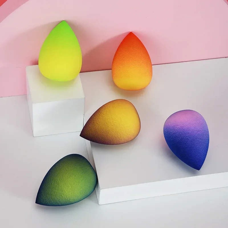 Hot Sale Two-color Gradient Wet Dry Non-latex Makeup Powder Puff Water Drop Smooth Beauty Egg Cosmetics