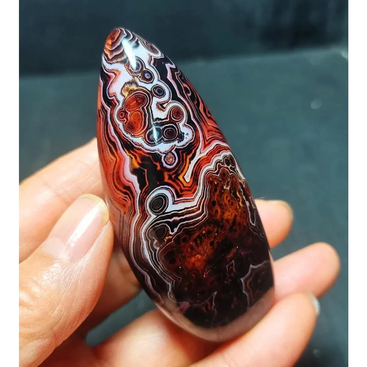 Desert Stone Colorful Pattern Banded Agate, Tumbled Polished Stone, Home Decor, Natural Stone, Crystal Collection, Table Display