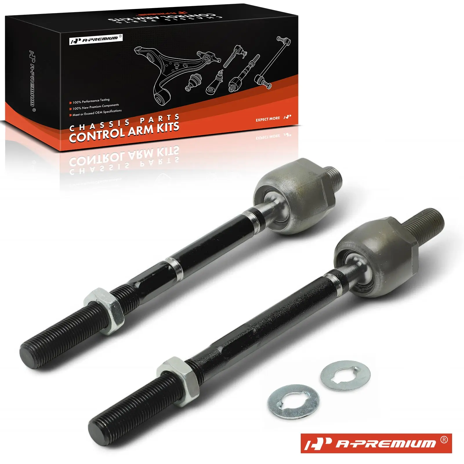A-Premium 2x Front Inner Tie Rod End for Lincoln LS 2000-2002 Ford Thunderbird 2002