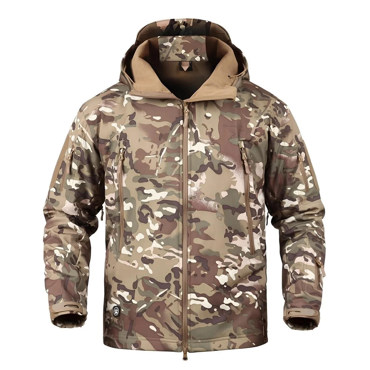 Men’s Airsoft Camouflage Fleece Jacket Tactical Shooting Clothing Multicam Male Coat Windbreakers for Hunting Camping Hiking