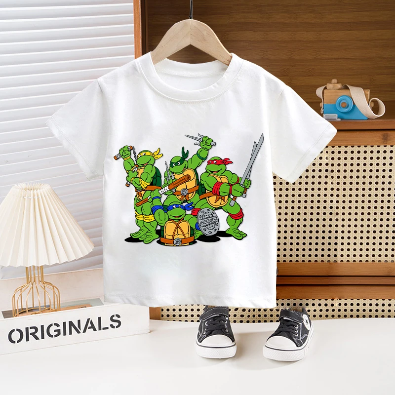 Teenage Mutant Ninja Turtles T-shirt Fashion Short Sleeve Summer Outdoor Wear Round Neck Boys Birthday Clothes Cute Tops Gifts - view 2