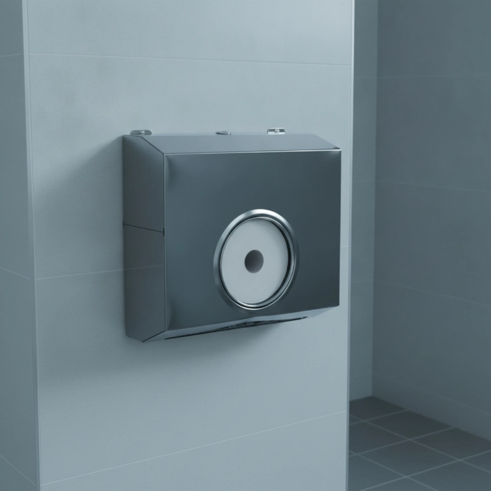 Bathroom Tissue Dispenser with Shelf Lockable Bathroom Tissue Dispenser Heavy-Duty Space-Saving for Hotels, Public Restrooms