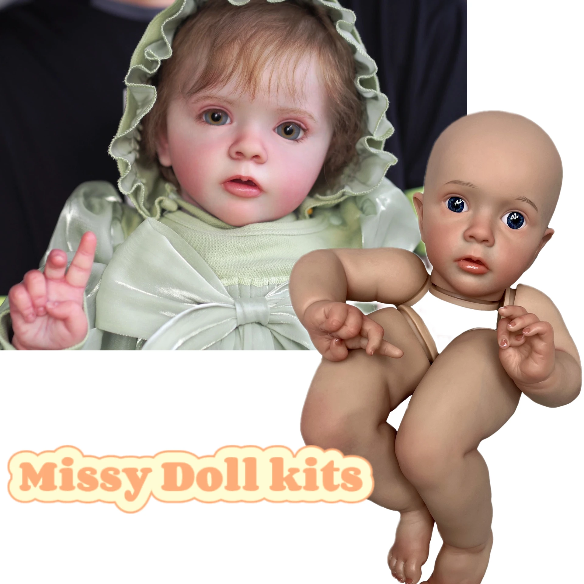 

23-24 Inch Missy Reborn Doll Kits Painted or Unpainted Handmade Realistc Reborn Bebe Doll Kits Toy Acessórios Kit Bebé Muñecas