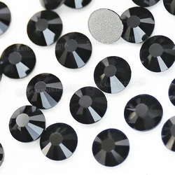Jet Nut ss3-ss30 Non Hot Fix Rhinestones Flat Back Crystals Glass Stone Strass Glitters For 3D Nails DIY Garment Wedding
