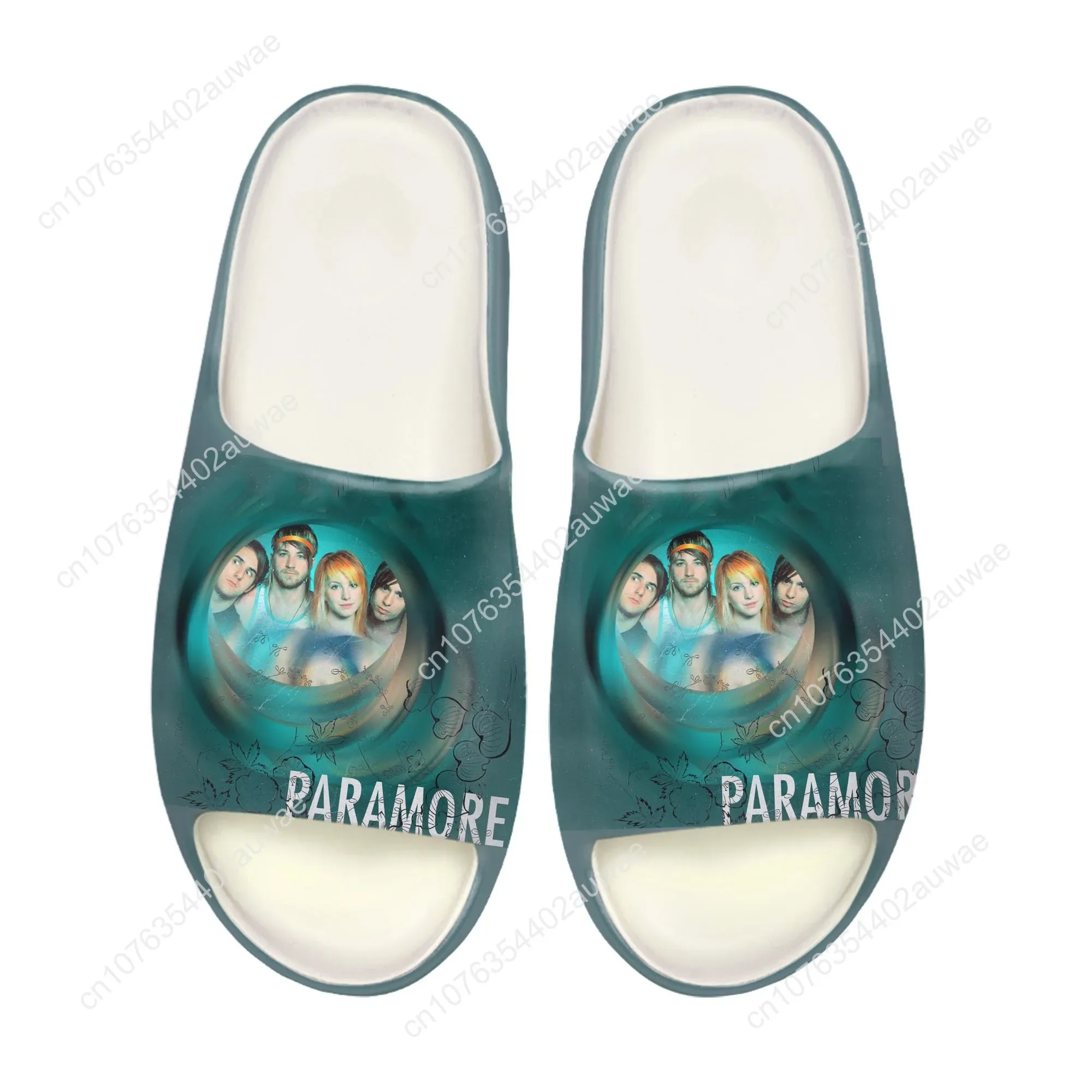 Paramore band นุ่ม sllipers บ้าน Clogs รองเท้าเหยียบบนน้ำผู้ชายผู้หญิงวัยรุ่นปรับแต่งชายหาดห้องน้ำบนอึรองเท้าแตะ