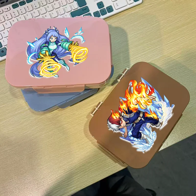 My Hero Academia Lunchbox mit Klappdeckel, Anime Bakugou Katsuki, separate Lunchbox, Picknick-Lunchbox, mit Besteck, Bento-Box