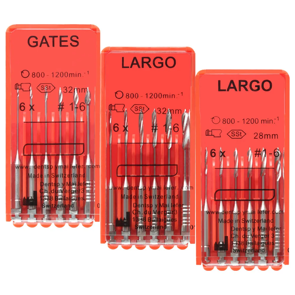 3 Packs 28/32mm Dental Endodontic Gates Drills Grit Glidden Peeso Reamers Rotary Paste Carriers Engine SSt Endo Files Dentistry