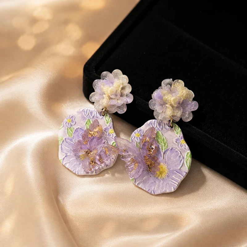 GANPUP Funkelnde Lila Kristall-Zirkonia Wassertropfen-Ohrhänger für Damen, Modische Ohrhänger, Schmuck-Accessoires, Geschenk für Partys – Detail 9