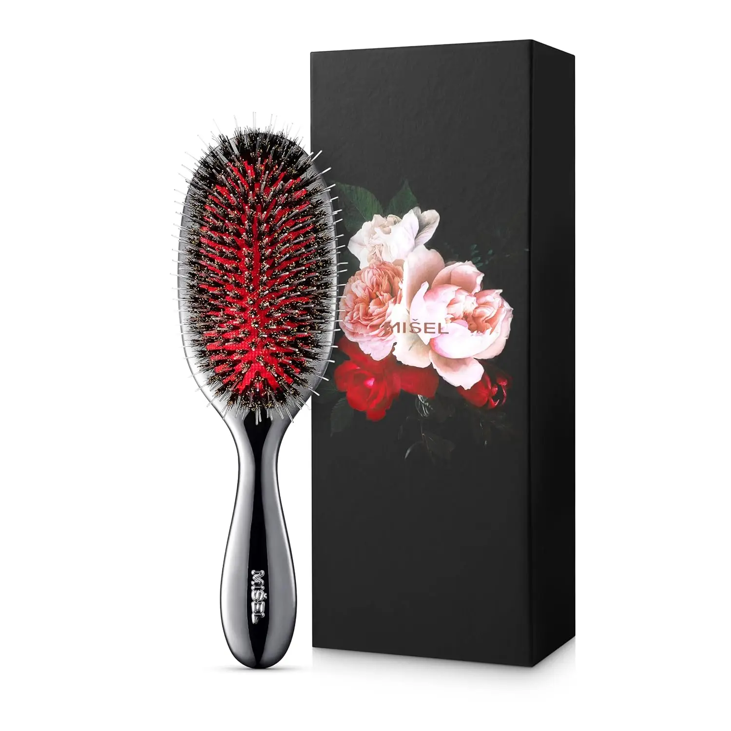 

MISEL Professional Boar Bristle Hair Brush for Women and Men | Detangles All Natural Hair Types and Extensions | Reduces Breakag