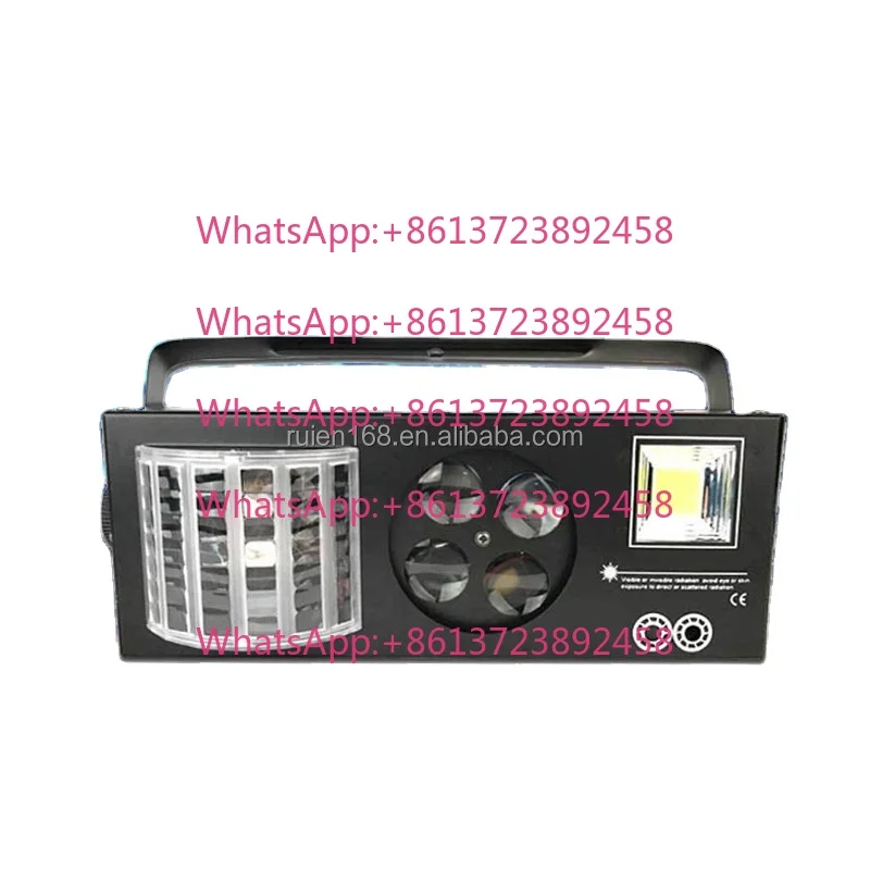 Factory Direct Sales 4 in 1 Full-color butterfly Strobe Light Sound Activated RGBW LED Pattern Lights