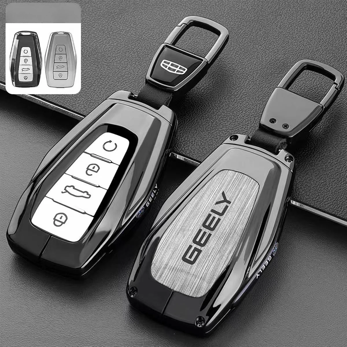 Zinc Alloy Car Key Case Cover Shell Fob Holder for Geely Boyue REV Emgrand GL Xingyue Haoyue L Borui Vision X6 Jiaji Accessories