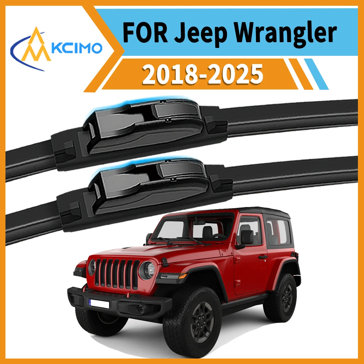 

Clear Vision Rain or Shine 2PCS Front Wiper Blades for Jeep Wrangler JL 2018-2025 All-Weather Durability Safe Driving