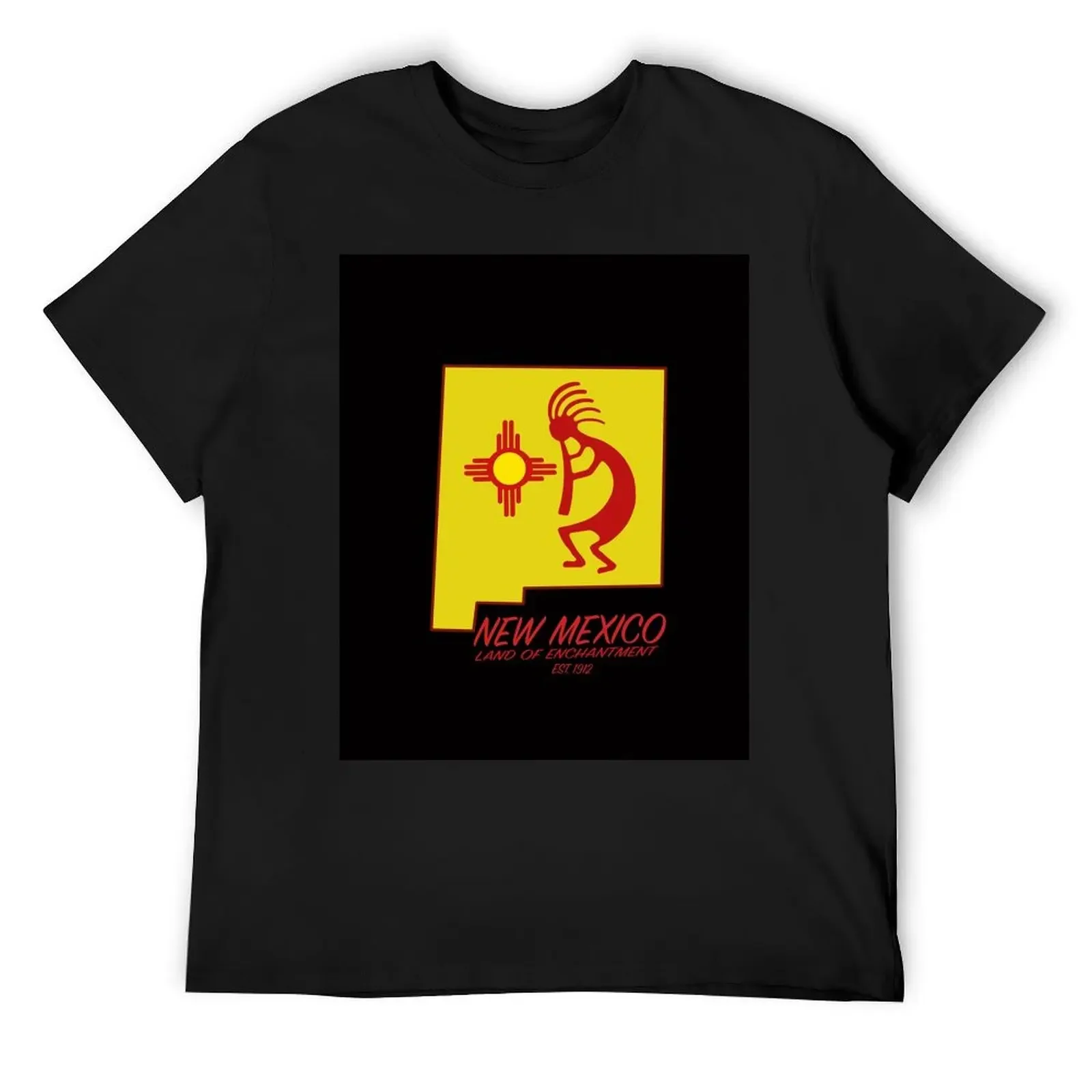 

New Mexico Land of Enchantment Kokopelli Zia Symbol T-Shirt basketball graphic tees oversized heavyweights mens designer clothes