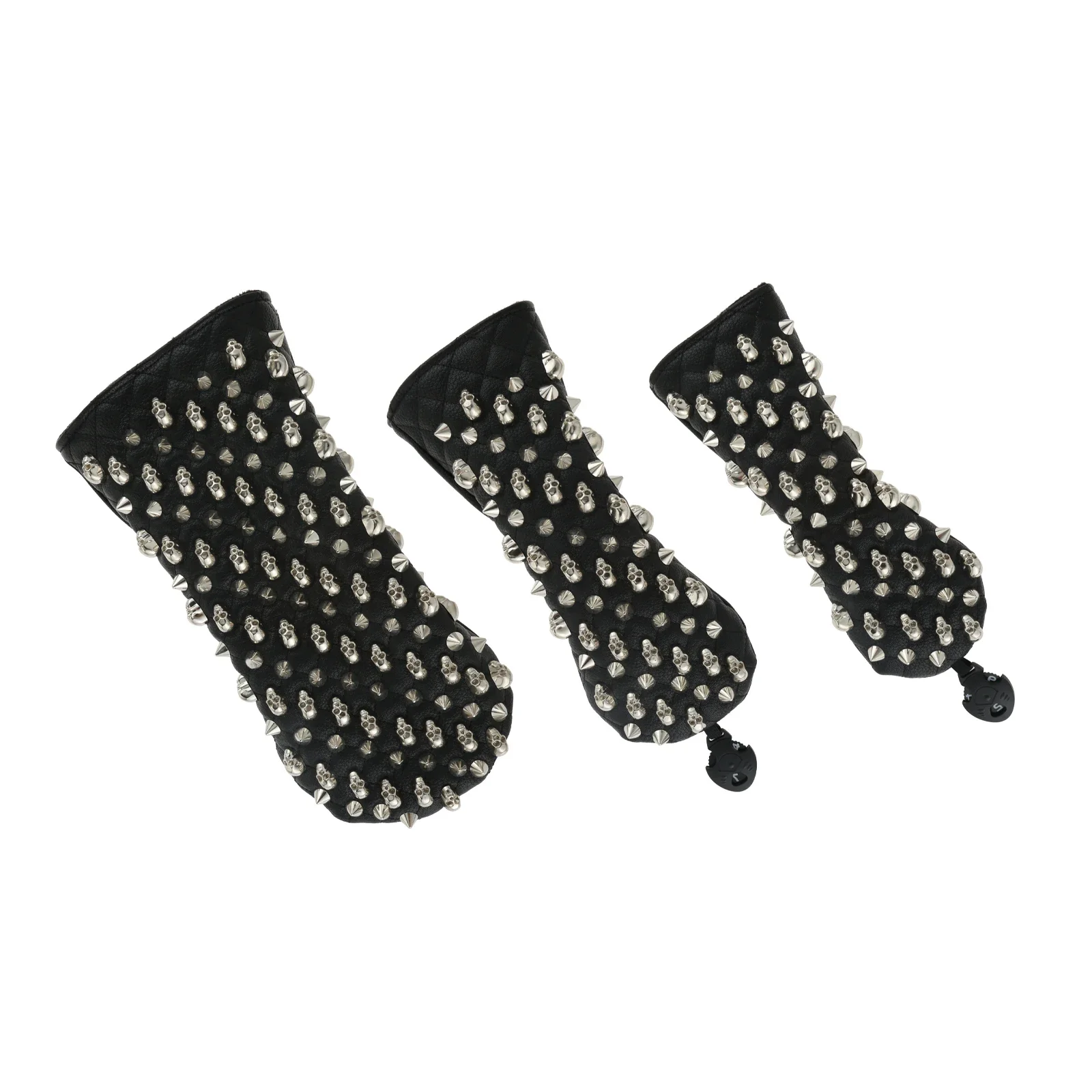 

1 шт. черный головной убор для гольфа с металлическими заклепками из искусственного материала, чехлы на голову для гольф-клуба No 1, 3/5, водонепроницаемые, прочные аксессуары для гольфа