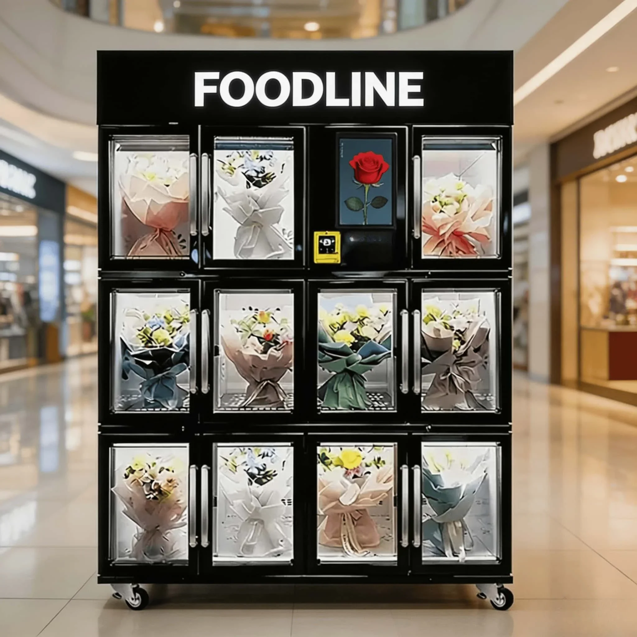 FOODLINE Direct Factory Flower Vending Equipment Intelligent Temperature Control Bouquet Locker Support Custom Outer Color