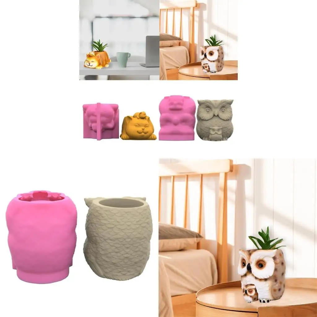 R3MC Flowerpot Dish Storage Mold Trinket Dish Tray Tool DIY Home Decor Handmade Mold
