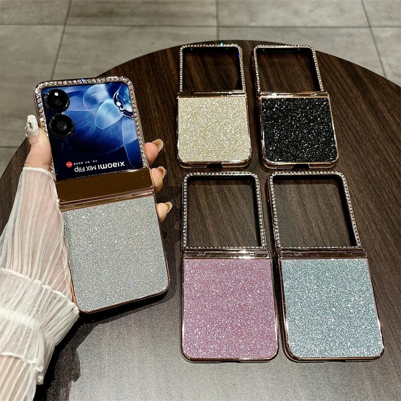 Fashion Gradient Glitter Bling Diamond Case Cover For Xiaomi Mix Flip