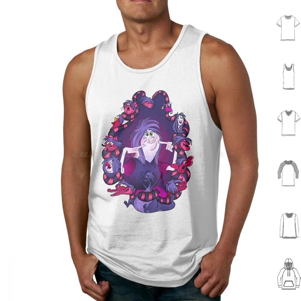 Madame Mim Tank Tops Print Cotton Madame Min Min Madame Animation Purple Pink Animals Dragon Purple Dragon Woman