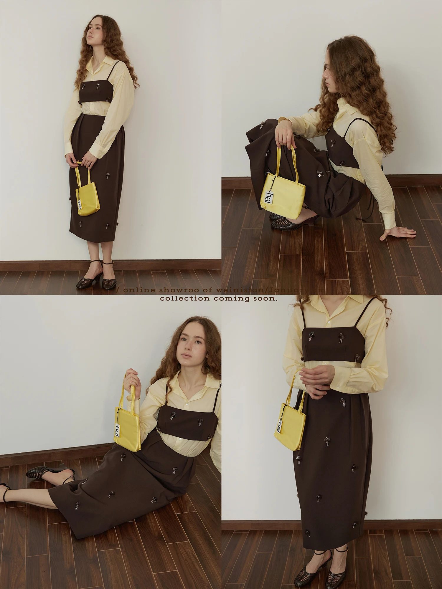 

Handmade Beaded Suit Set Fashion Women's Spring Collection Asymmetrical Hemline French Style Two-Piece Ensemble