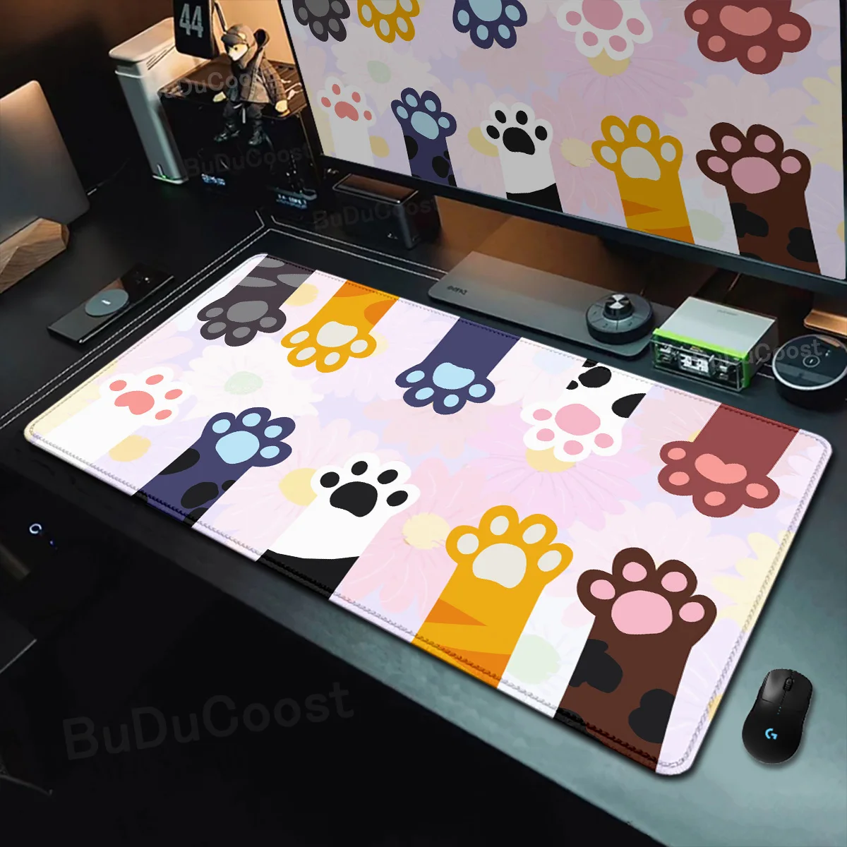 Large Anime Mousepad Cute Cat Paw Computer Gamer Deskmat Bottom Antislip Rubber Speed Game Mouse Pad Keyboard Office Accessories