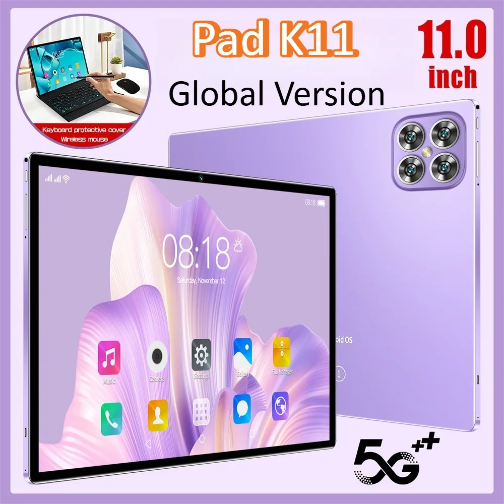 

Лидер продаж Pad K11, оригинальные 11-дюймовые планшеты Android 13 Tab 4G 5G Dual Sim, 10000 мАч, детский планшетный ПК с клавиатурой для ноутбука