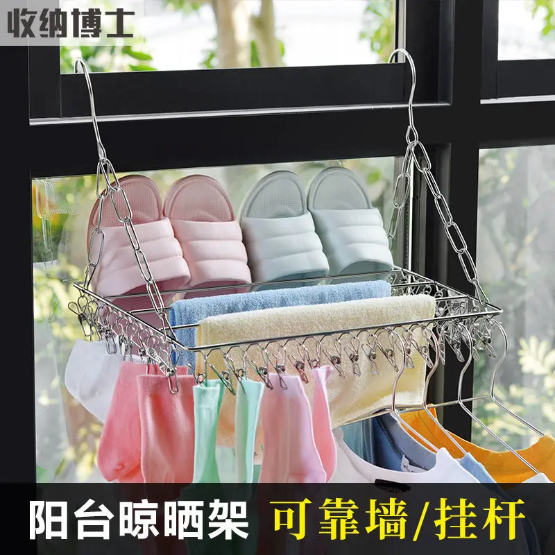 100Clips Stainless Steel Windproof Clothespin Laundry Hanger Clothesline Sock Towel Bra Drying Rack Clothes Peg Hook Airer Dryer