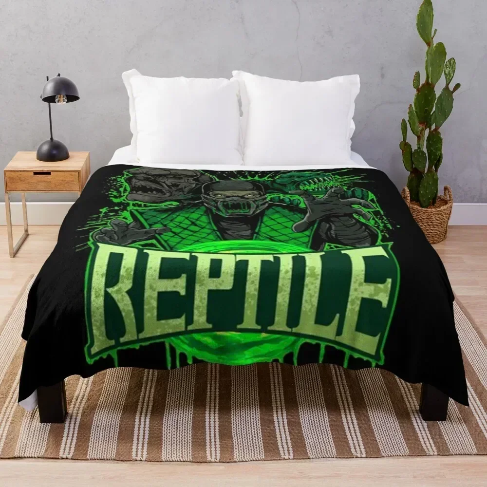 Mortal Kombat Reptile Throw Blanket Decoratives Cute Plaid Extra Large Throw Blankets