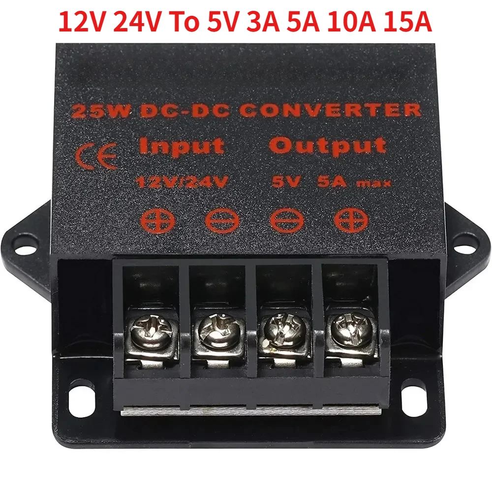 12V 24V To 5V 3A 5A 10A 15A Buck Converter Regulator Module For Automotive Electricity LED Step Down Reducer Voltage Regulator