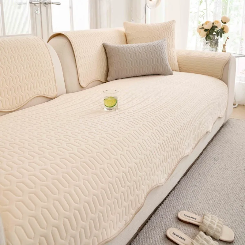 Ice Silk Cooling Sofa Cushion Summer Embroidery Cooler Cushion Non-Slip Sofa Cover Breathable Anti-Scratch Living Room Sofa Back
