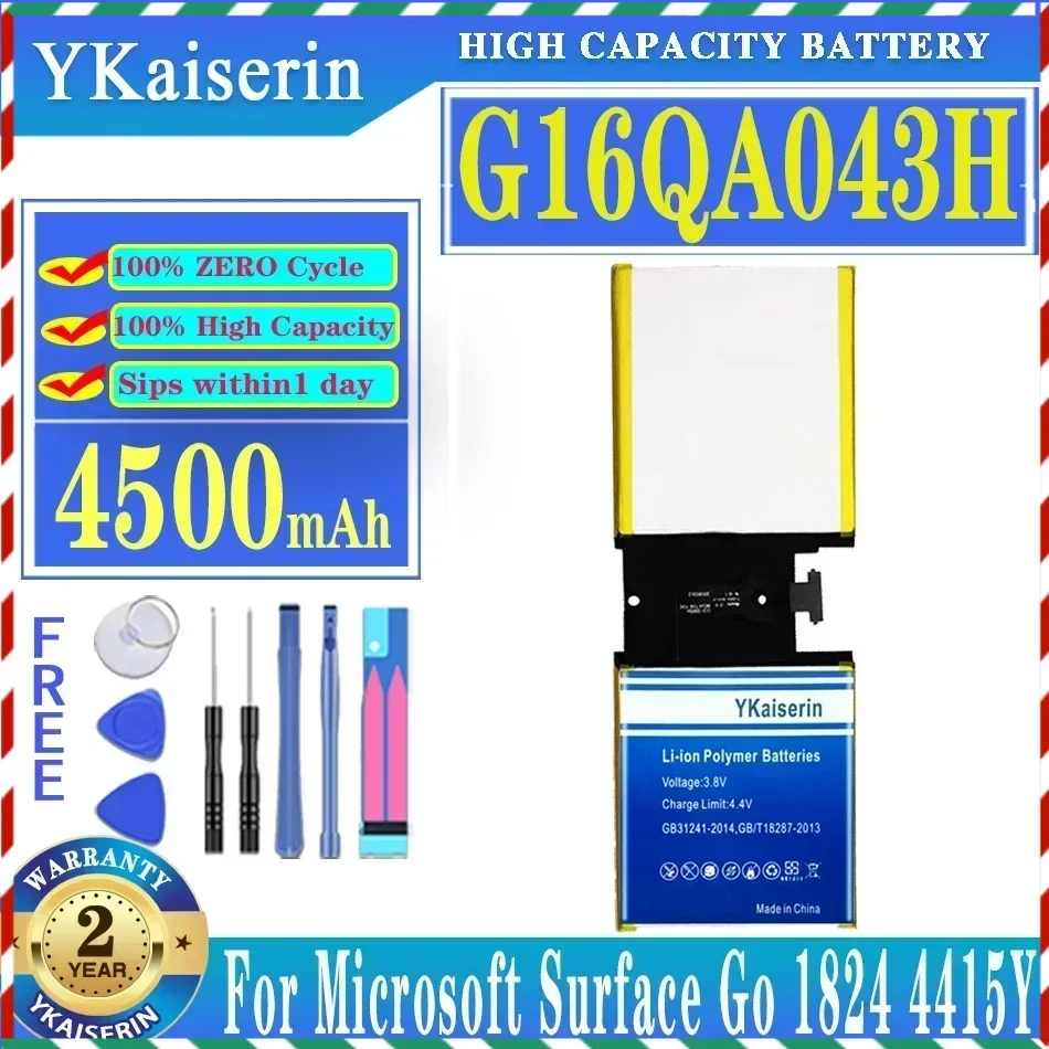 YKaiserin 4500mAh Battery G16QA043H For Microsoft Surface GO 1824 7.66V 26.Tablet Batteries