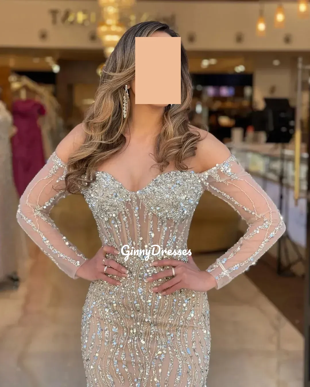 Customized Luxury Evening Dresses Ball-Gown Off-The-Shoulder Neckline Elegant And Pretty Women'S Dresses Floor-Length Vestidos