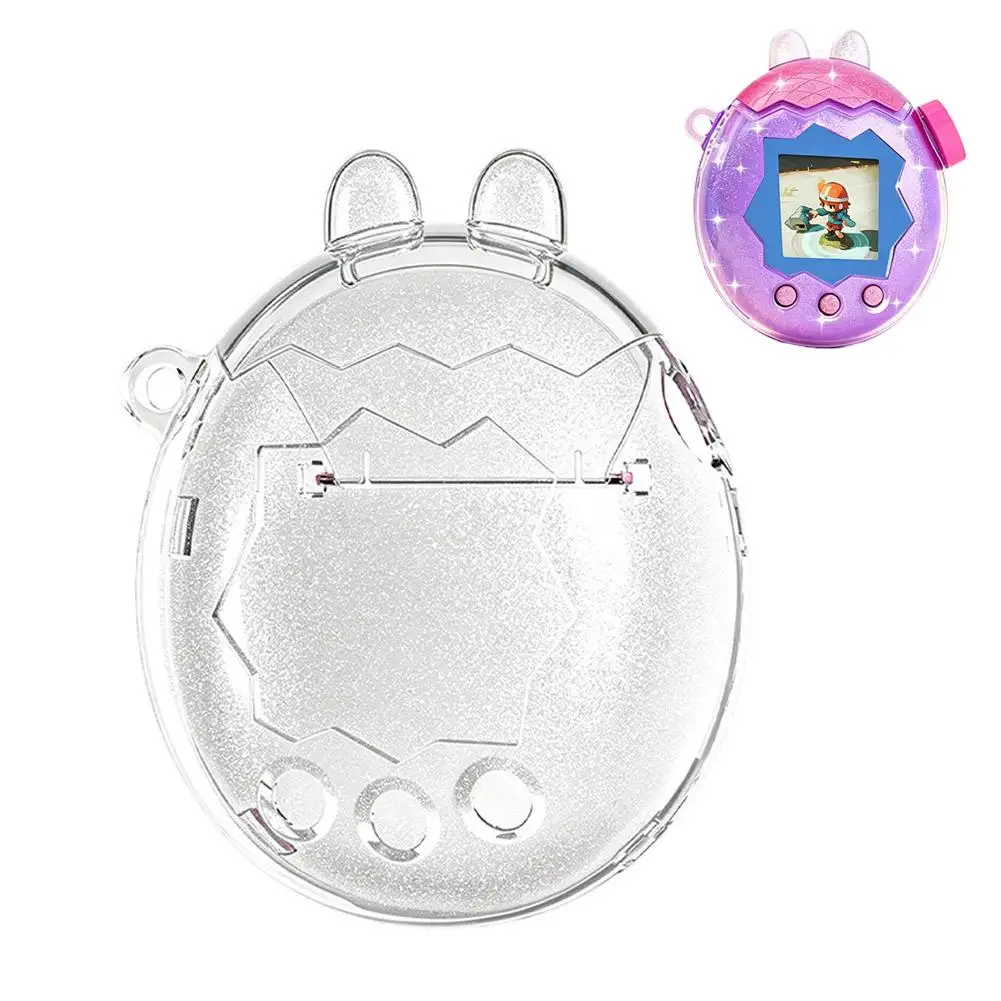 Cute Rabbit Ears Case for Tamagotchi Paradise,Clear PC Protective Cover,Color Blocking Hard Shell Anti Scratch Full Guard