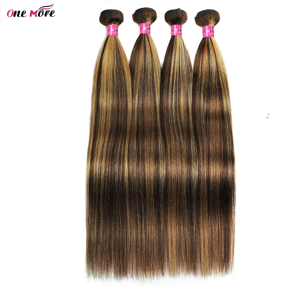 4 27 Highlight Light Yaki Straight Human Hair Bundles Ombre Colored Human Hair Extensions Brazilian Hair Weave Bundles 1 3 4 PCS
